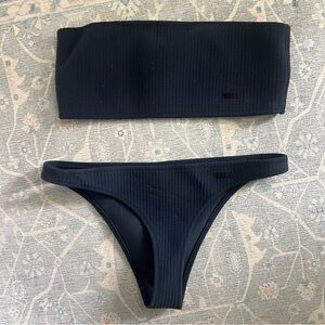 TRIANGL Navy Bandeau Bikini Set